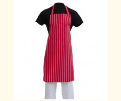 Professional Polycotton Butchers/Kitchen/Cooks Apron (Red/white Striped)
